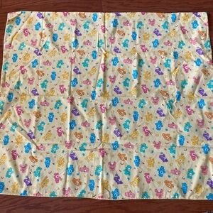 Vintage handmade Care Bears Baby Blanket Mat 40” x 35”